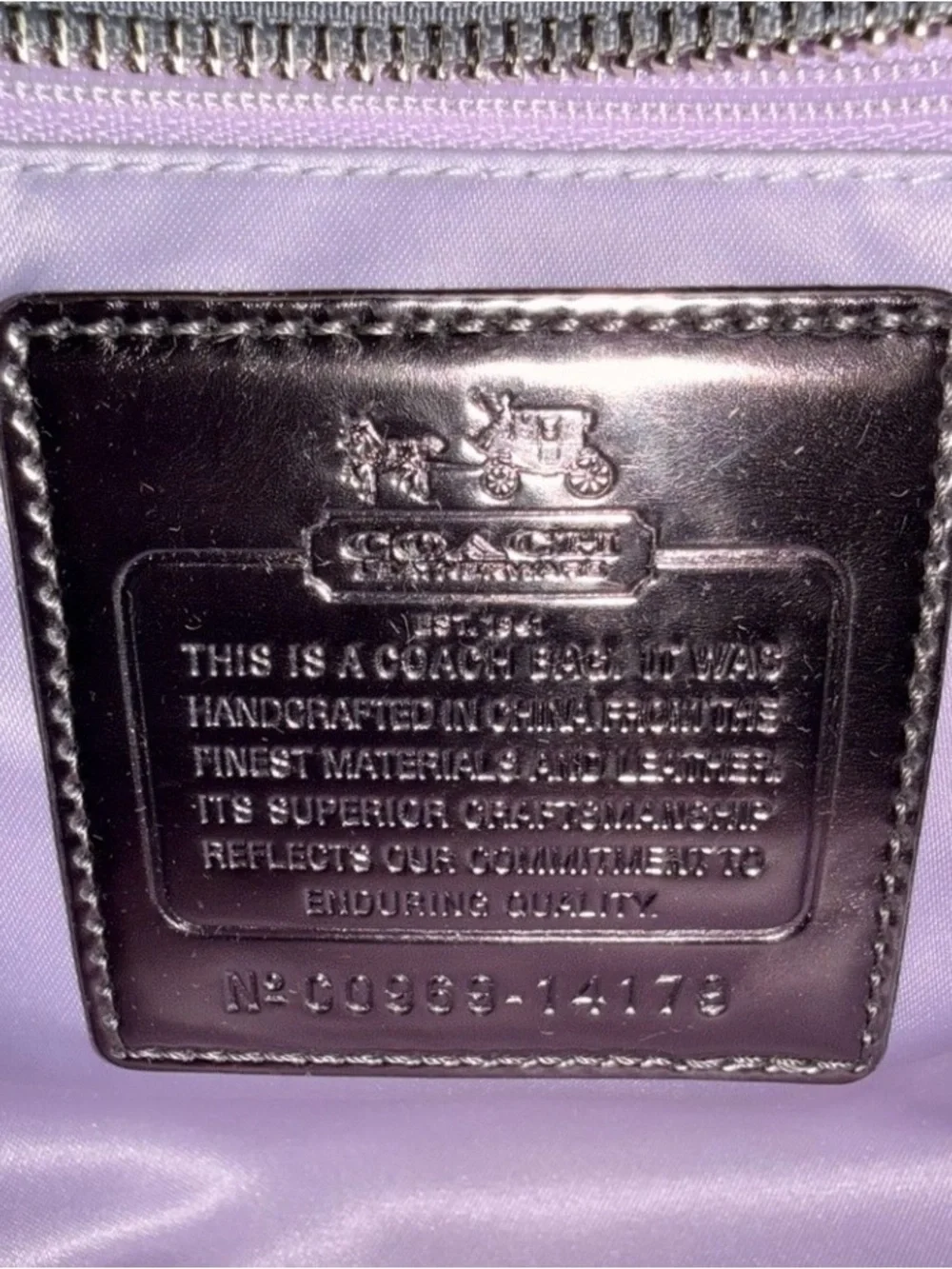 NWOT - Coach Madison Sabrina Satchel in Graphite Patent Leather with Dust Bag
